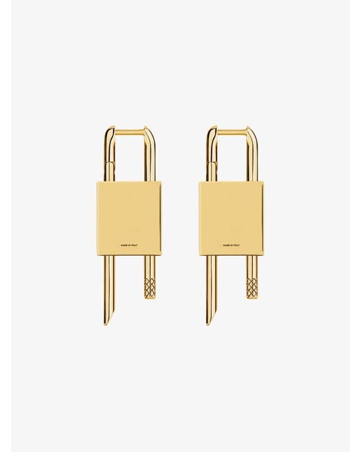 Orecchini Lock in metallo di Givenchy in Metallic