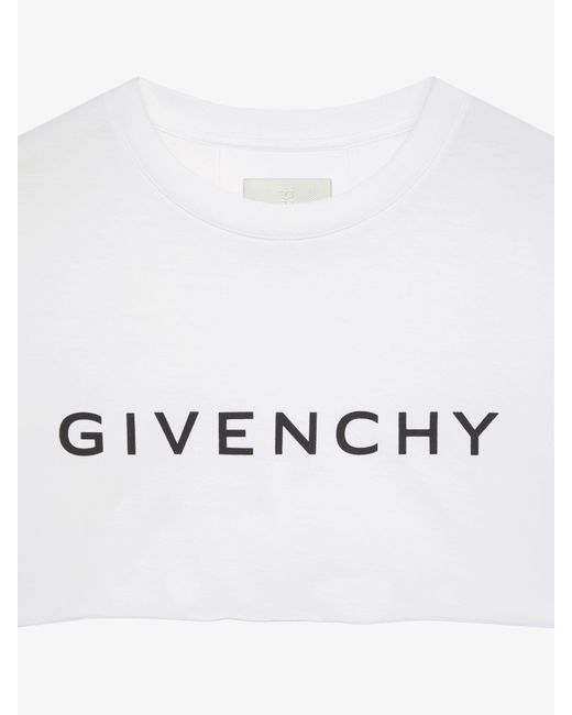 Givenchy White Archetype Cropped T-Shirt