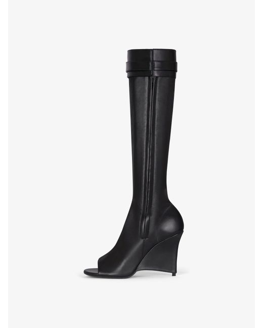 Givenchy Black Shark Lock Stiletto Sandal Boots