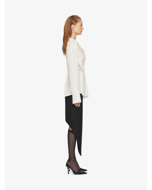Camicia a portafoglio in seta di Givenchy in White
