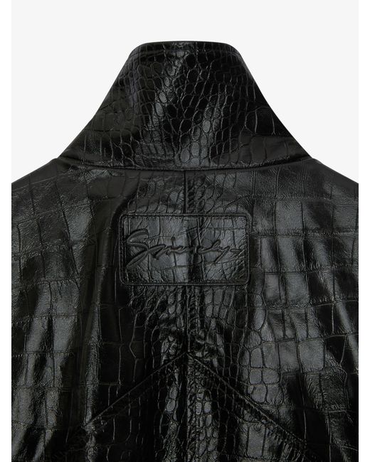 Giacca stile biker bimateriale in pelle di Givenchy in Black