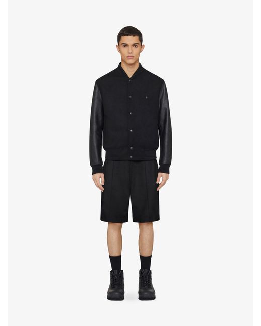 Givenchy Black Bermuda Shorts In Fleece for men