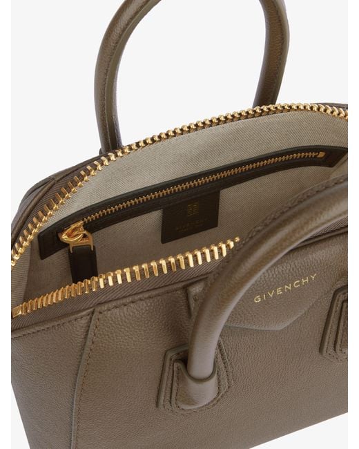 Givenchy Natural Mini Antigona Bag In Grained Leather