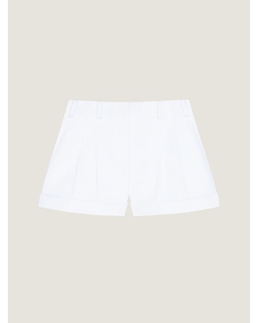 Givenchy White Double Pleat Shorts