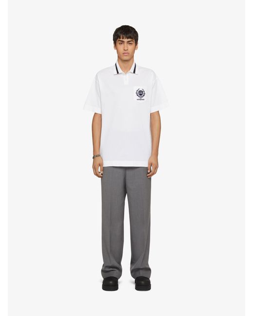 Givenchy White Crest Polo Shirt for men