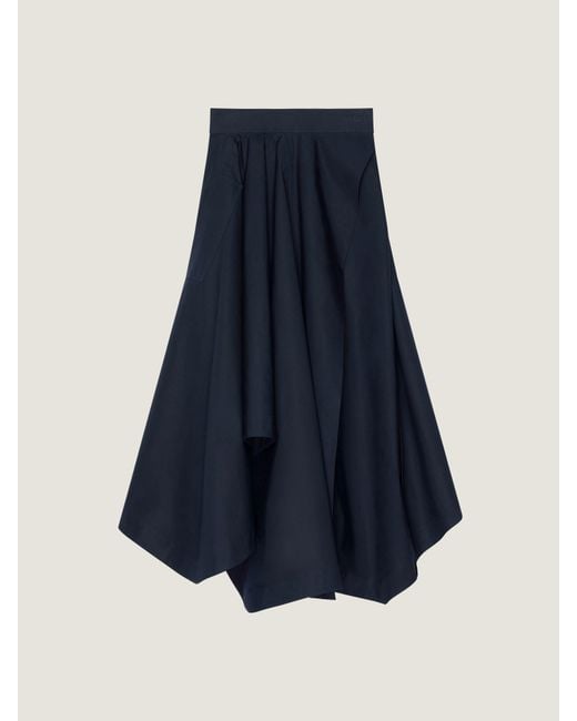 Givenchy Blue Long Asymmetric Skirt