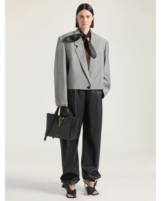 Givenchy Gray Single-Breasted Cropped Jacket