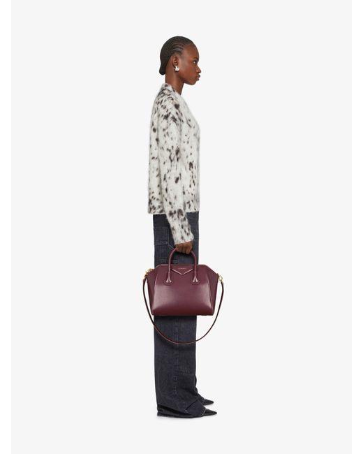 Givenchy Purple Small Antigona Bag In Box Leather