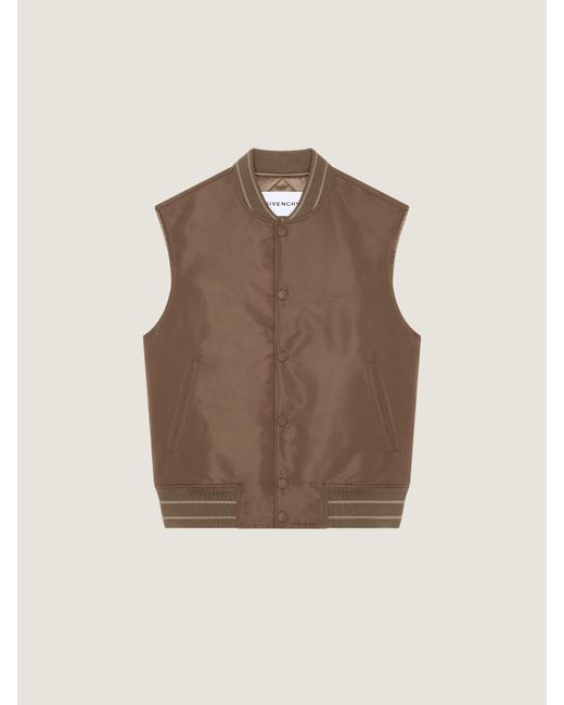 Givenchy Natural Sleeveless Blouson With Paris Embroidery for men