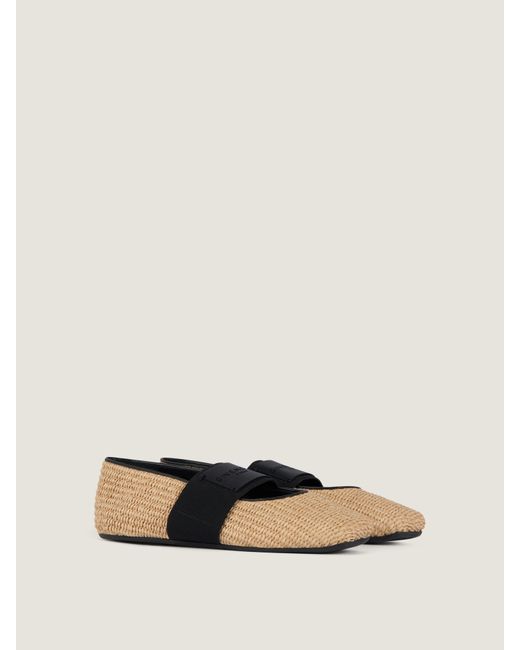 Givenchy Natural Sliced Square Raffia-Effect Ballerinas