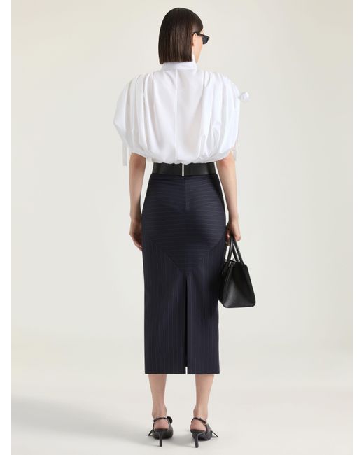 Givenchy Blue Midi Striped Skirt