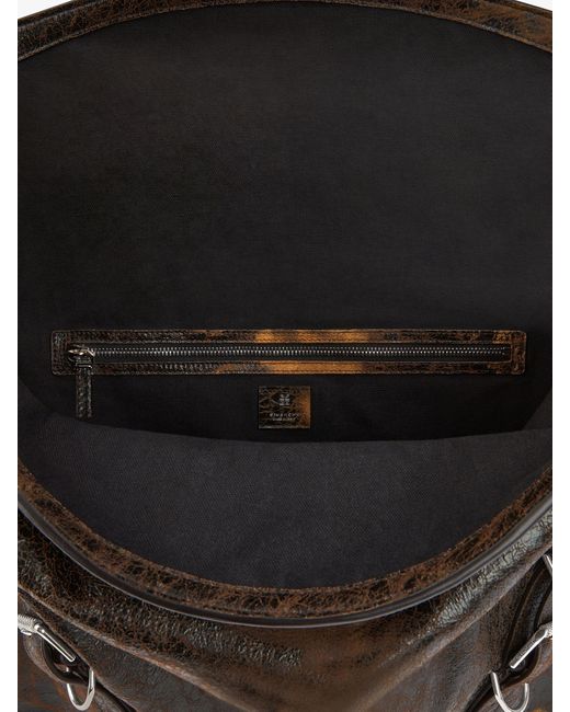 Borsa Voyou modello grande in pelle craquelé di Givenchy in Black da Uomo