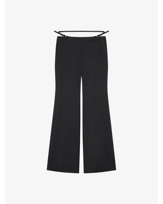 Pantaloni tailleur svasati Voyou in lana e mohair di Givenchy in Black