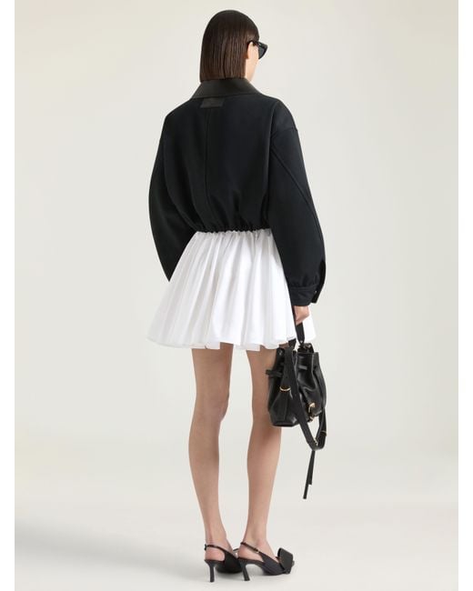 Givenchy Blue Jacket In Cotton And Wool With Leather Collar