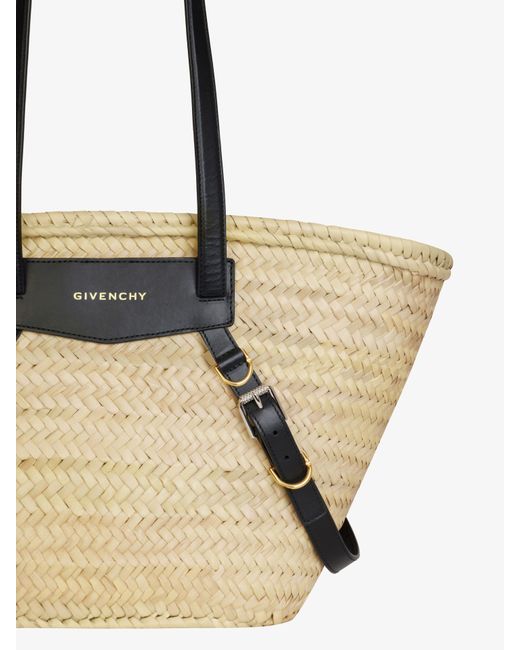 Givenchy Natural Medium Voyou Basket Bag In Raffia