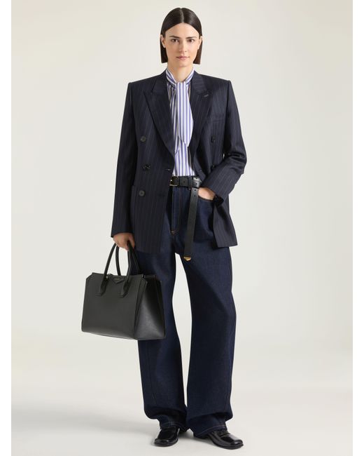 Givenchy Blue Double-Breasted Striped Jacket