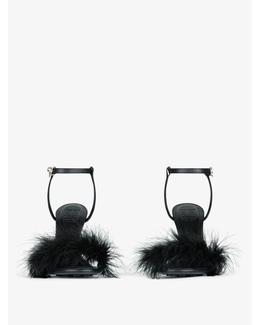 Givenchy Black G Cube Feather And Leather Sandals