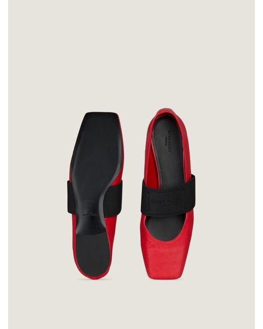 Givenchy Red Sliced Square Ballerinas