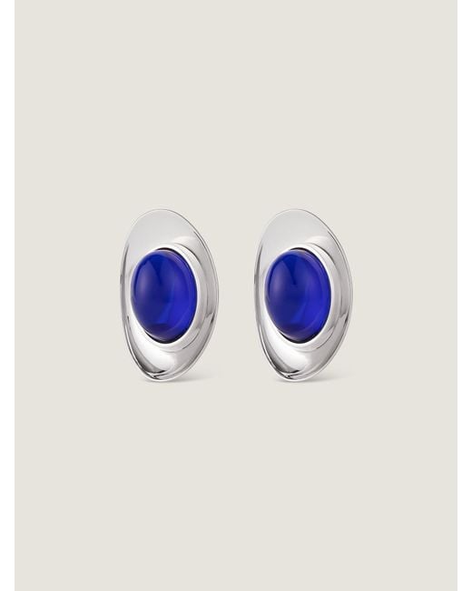 Givenchy Blue Sculpted Gem Earrings