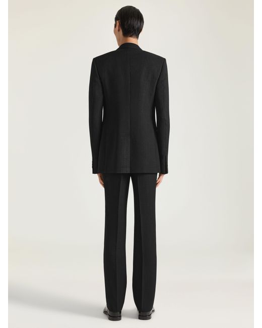 Givenchy Black Single-Breasted Fitted Checked Jacket for men