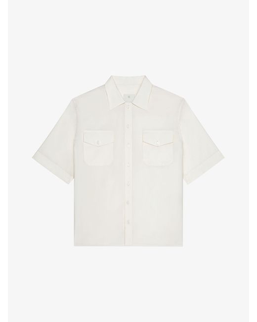 Givenchy White Shirt In Ozone Washed Poplin for men