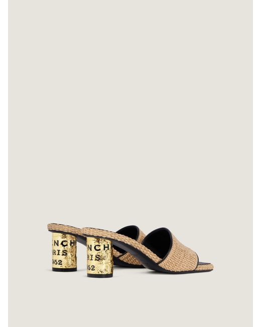 Givenchy Natural Tape Raffia-Effect Heeled Mules