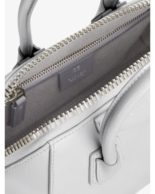Givenchy White Mini Antigona Bag In Box Leather
