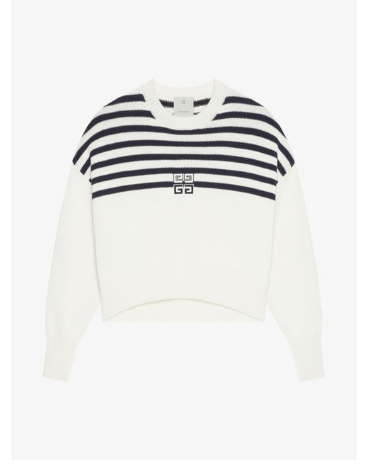 Givenchy White 4G Striped Sweater