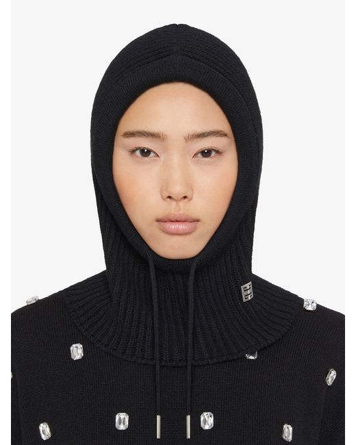 Balaclava en laine et cachemire Givenchy en coloris Black