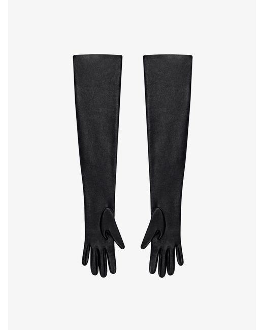 Givenchy Black Voyou Long Zipped Gloves