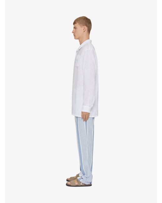 Camicia in lino di Givenchy in White da Uomo