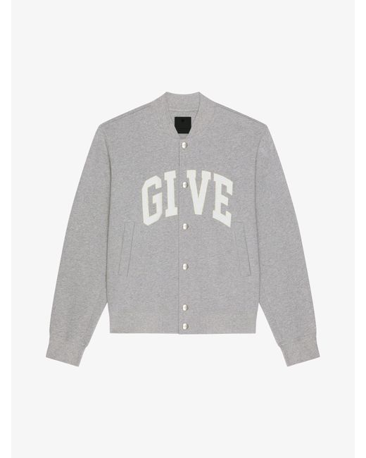 Givenchy Gray College Varsity Jacket for men