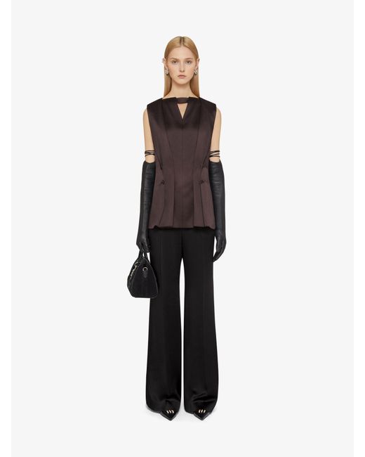 Pantaloni tailleur svasati in crêpe envers satin di Givenchy in Black