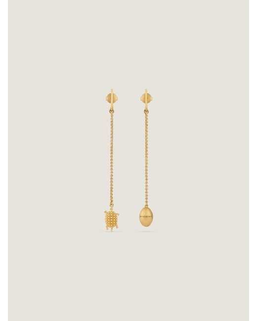 Givenchy Natural Lucky Charms Asymmetric Earrings
