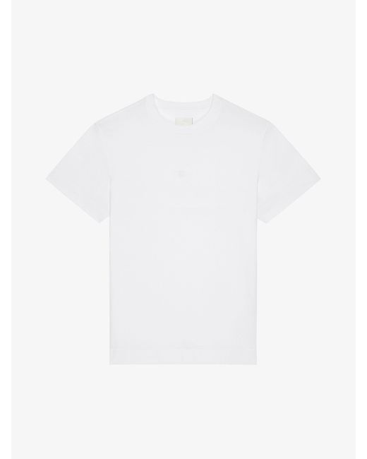 T-shirt slim en coton avec broderie 4G Givenchy pour homme en coloris White