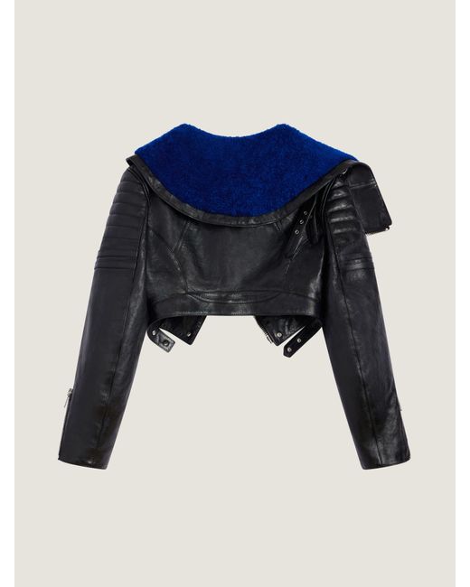 Givenchy Blue Cropped Biker Jacket