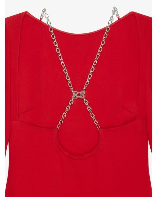 Robe manches longues avec G Chain Givenchy en coloris Red