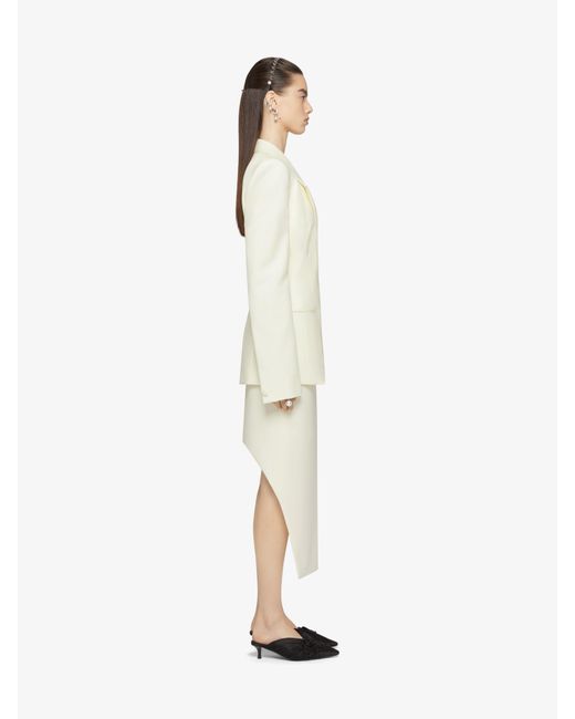 Giacca slim in lana e mohair con collo in satin di Givenchy in White