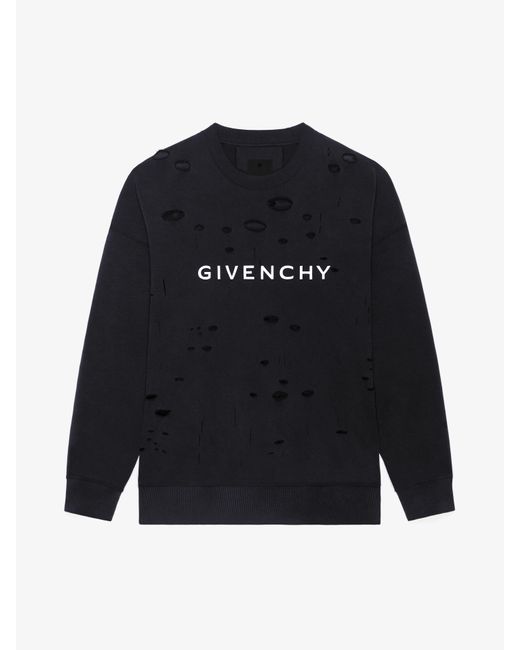 Felpa Archetype effetto strappato di Givenchy in Black da Uomo