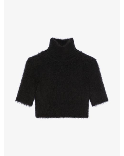 Pull cropped en laine d'alpaga Givenchy en coloris Black