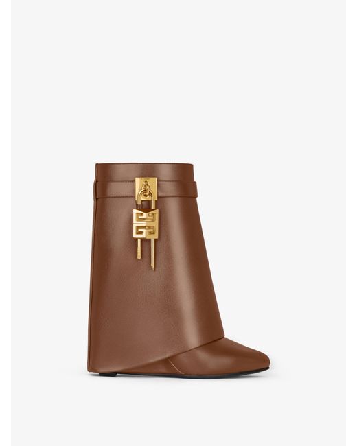 Givenchy Brown Shark Lock Ankle Boots