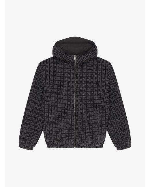 Giacca 4G con cappuccio reversibile in lana di Givenchy in Black da Uomo