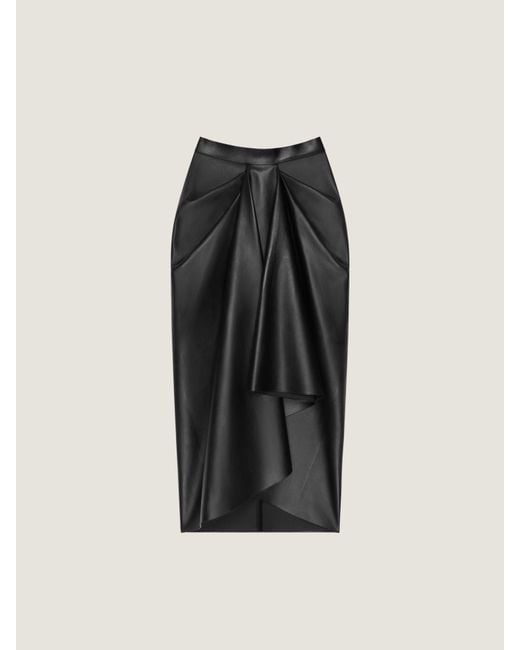 Givenchy Black Draped Midi Skirt