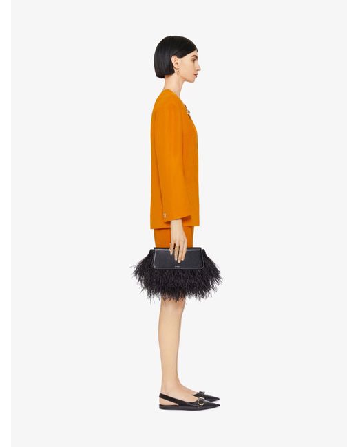 Minigonna in lino e seta con dettaglio 4G di Givenchy in Orange