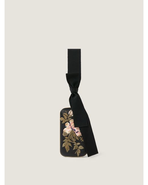 Givenchy Natural Evening Clutch With Floral Embroideries And Bow