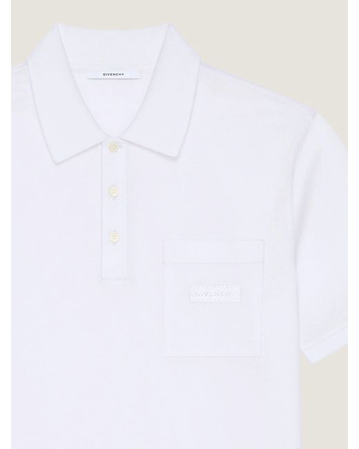 Polo in cotone con applicazione di Givenchy in White da Uomo