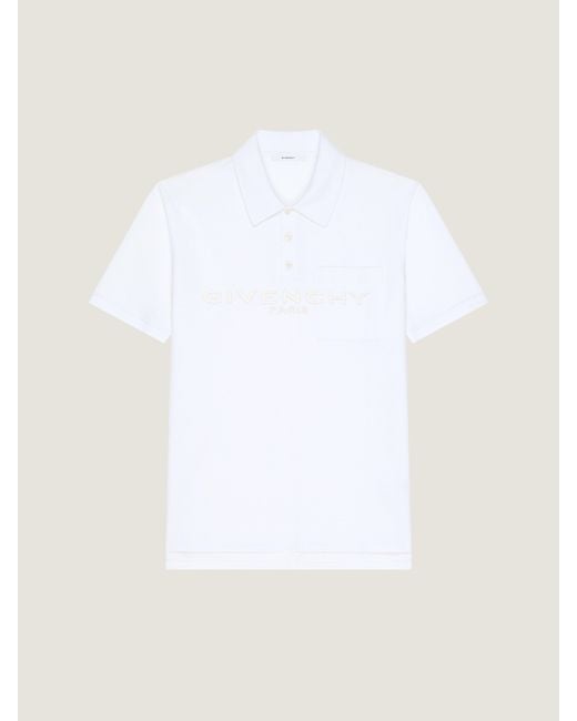 Givenchy White Short Sleeve Polo for men