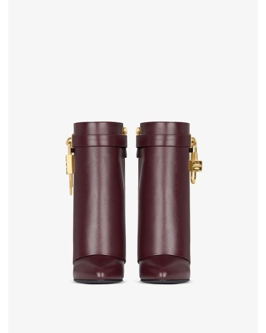 Givenchy Purple Shark Lock Ankle Boots