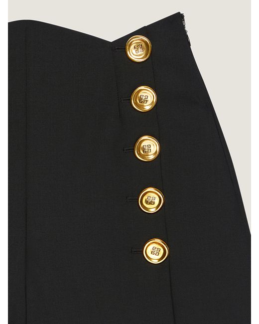 Short en laine et mohair à boutons Givenchy en coloris Black