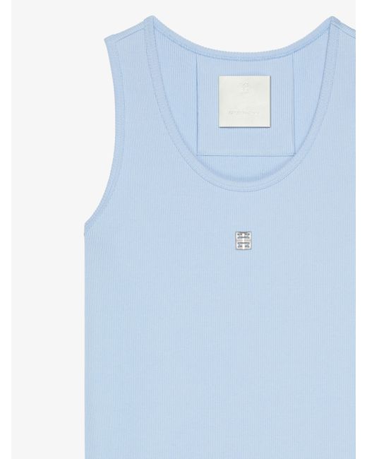 Givenchy Blue Tank Dress In Cotton With 4g Detail